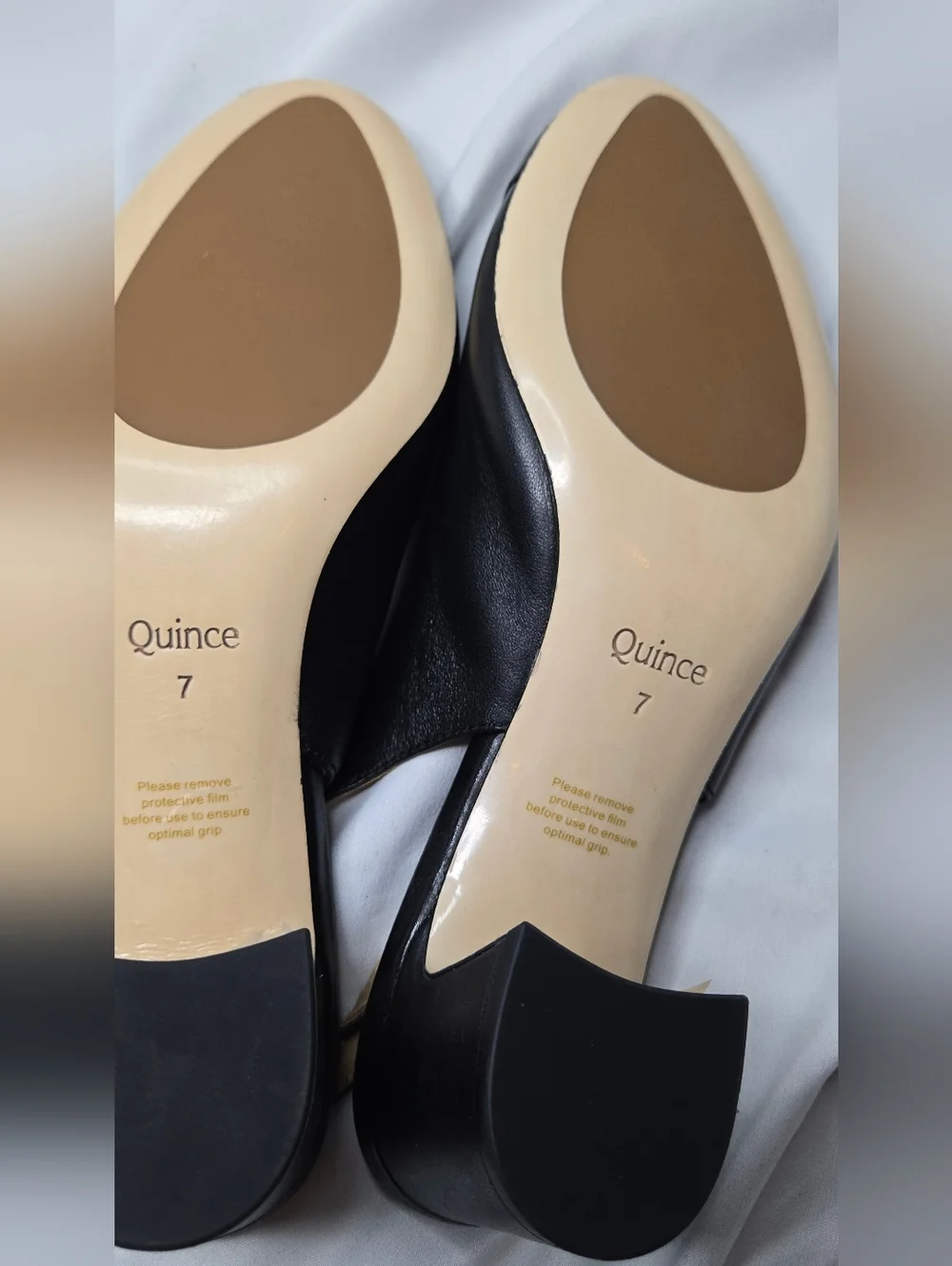 NWOT Quince Italian Black Leather 65MM Cap Toe Slingback Pump Women's 7 - Picture 12 of 12